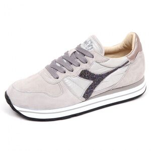 Diadora Heritage Camaro Sneakers Gray Ash Dust Swarovski Crystals Brand New